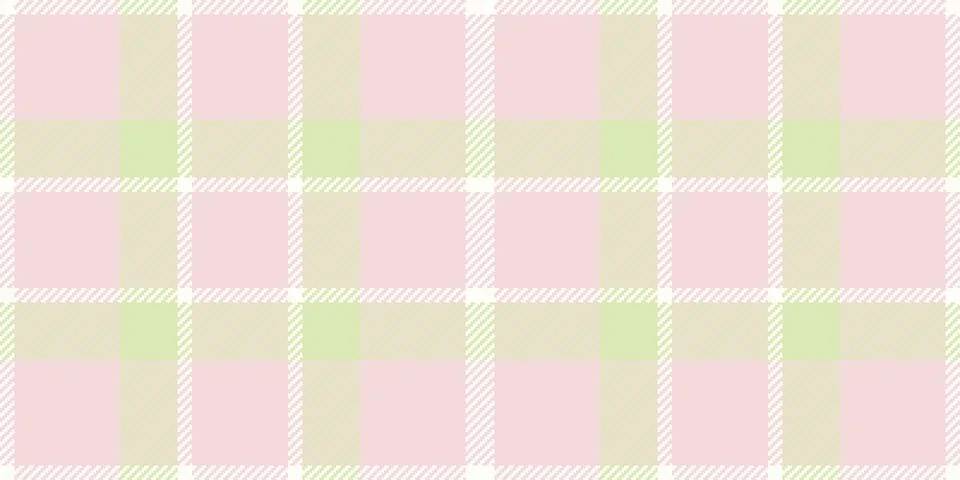 Pastel plaid pattern design. Pink, green and white seamless checkered texture Stock Illustration