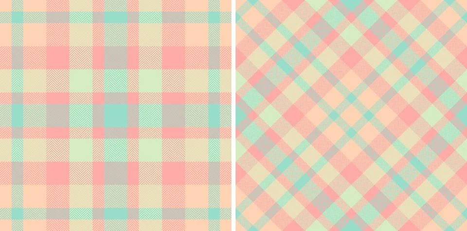 Pastel plaid pattern design. Textile background perfect for spring, Easter, f Illustrazione stock
