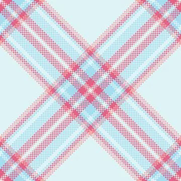 Pastel plaid pattern featuring intersecting pink and blue lines on a pale bac 스톡 일러스트