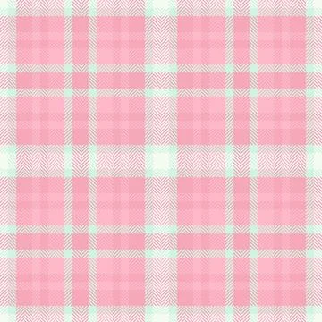 Pastel plaid pattern featuring soft pink and mint green, creating a gentle, c Stock Illustration