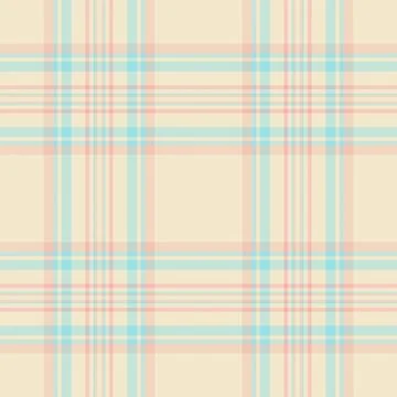 Pastel plaid pattern in light blue and pink on beige. Textile design for back Stock Illustration