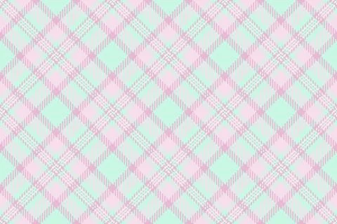 Pastel plaid pattern. Mint and pink tartan design evokes spring, Easter, or a Stock Illustration