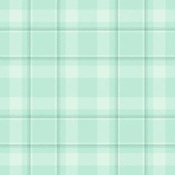 Pastel plaid pattern, mint green background, woven texture, seamless design.  Illustrazione stock