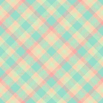 Pastel plaid pattern in mint, peach,  cream. Soft, subtle,  stylish. Ideal fo Stock Illustration