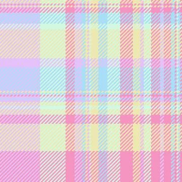 Pastel plaid pattern in pink, blue, yellow, and green. Soft, versatile textil Stock Illustration