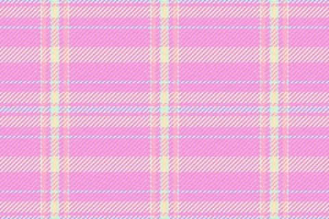 Pastel plaid pattern in pink, yellow and blue. Fabriclike texture for backg.. Stock Illustration