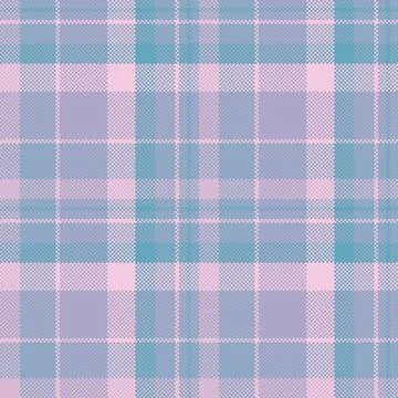 Pastel plaid pattern. Retro textile design in pink, blue, and lavender. Perfe Stock Illustration