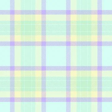 Pastel plaid pattern. Seamless checkered design in soft colors mint, lemon, l イラスト素材
