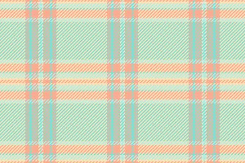 Pastel plaid pattern Seamless design in soft peach, mint, and cream. Ideal .. 스톡 일러스트
