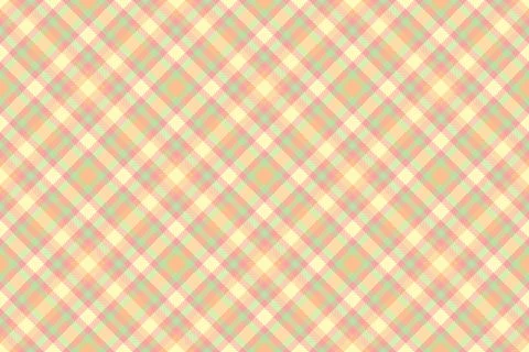 Pastel plaid pattern, seamless design. Soft peach, mint green, and cream colo Stock Illustration