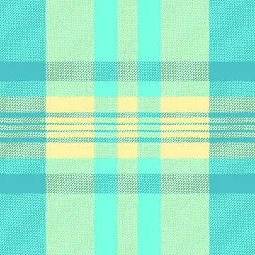 Pastel plaid pattern. Seamless textile design in turquoise, yellow,  mint ton Stock Illustration