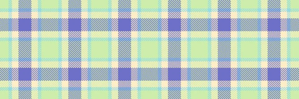 Pastel plaid pattern. Seamless texture of soft light blue, purple, and yellow Illustrazione stock