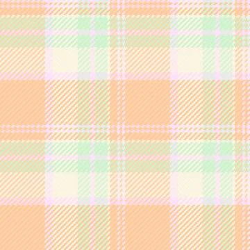 Pastel plaid pattern, seamless texture. Soft peach, mint green  pink hues cre Stock Illustration