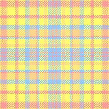 Pastel plaid pattern. Seamless texture. Modern textile design in yellow, pi.. Stock Illustration