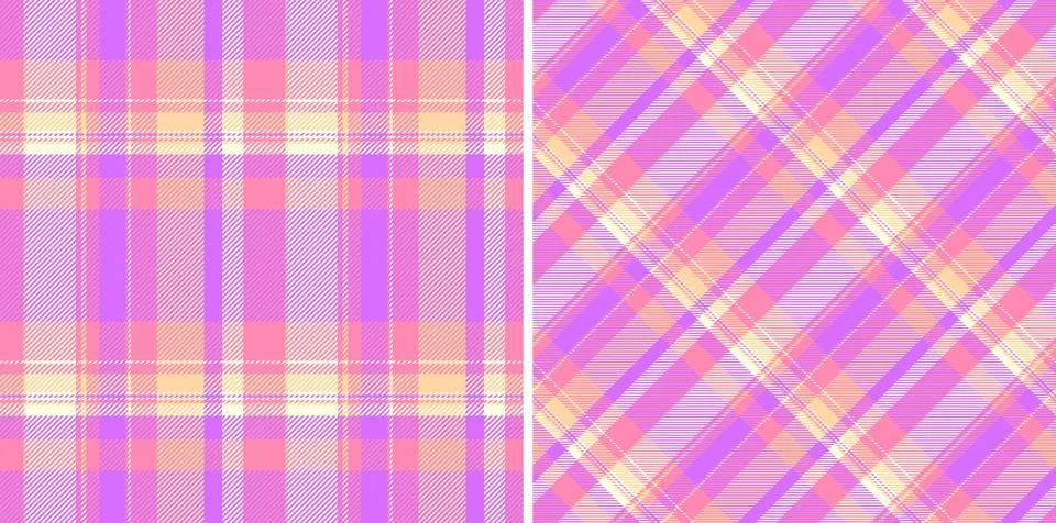 Pastel plaid pattern set. Soft, colorful tartan textures ideal for background Stock Illustration