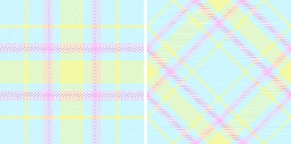 Pastel plaid pattern, soft and cheerful. Two variations, perfect for backgrou Stock Illustration