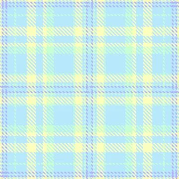 Pastel plaid pattern. Soft blue and yellow hues create a gentle, calming desi Stock Illustration