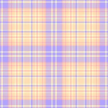 Pastel plaid pattern. Soft hues of peach, yellow, and lavender create a versa Stock Illustration