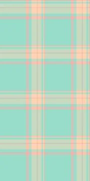 Pastel plaid pattern in soft mint green, peach, and beige.  Ideal for backgro Stock Illustration