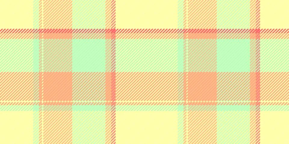 Pastel plaid pattern. Soft peach, mint green  pale yellow create a cheerful,  Illustrazione stock