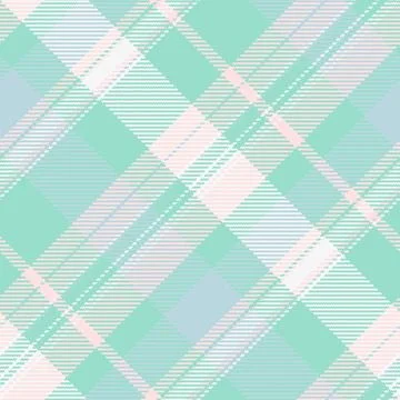 Pastel plaid pattern. Soft, repeating checks in mint green, pink, and light b Illustrazione stock