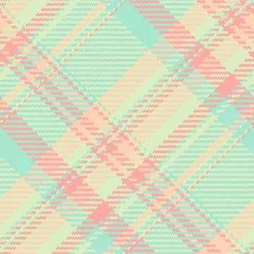 Pastel plaid pattern.  Soft, romantic design featuring delicate peach, mint g Illustrazione stock