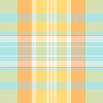 Pastel plaid pattern in soft yellow, orange, light green, and aqua.  Perfect  Illustrazione stock