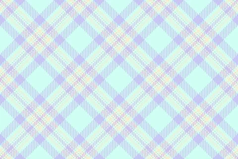 Pastel plaid pattern. Subtle diagonal tartan with lilac, mint,  cream hues. I Stock Illustration