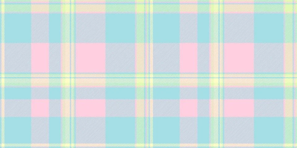 Pastel plaid pattern, textile design with soft colors, conveying a gentle, ca Stock Illustration