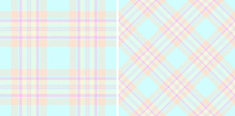 Pastel plaid pattern in two orientations classic and diagonal. Soft, calming  스톡 일러스트
