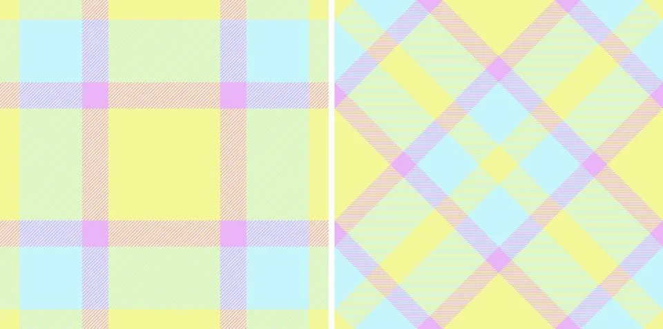 Pastel plaid patterns offer spring freshness. Repeating squares and diagona.. 스톡 일러스트