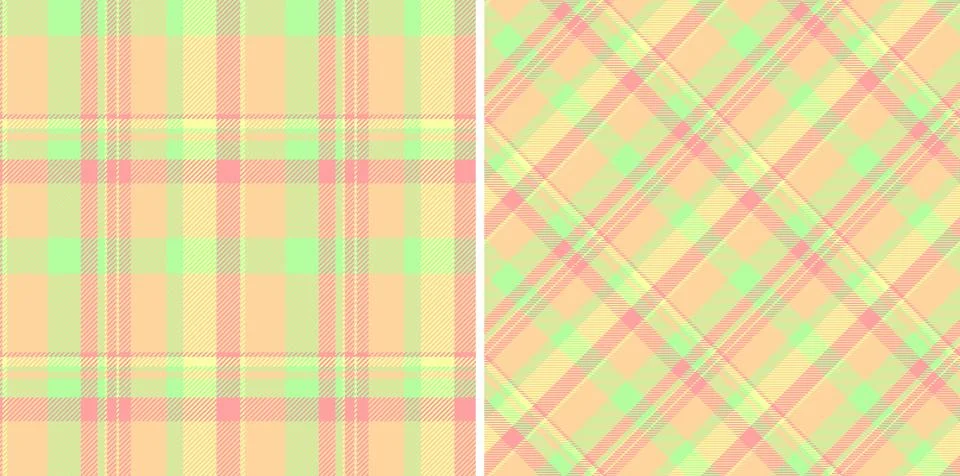 Pastel plaid patterns, perfect for spring or summer designs.  Two variations  Stock Illustration