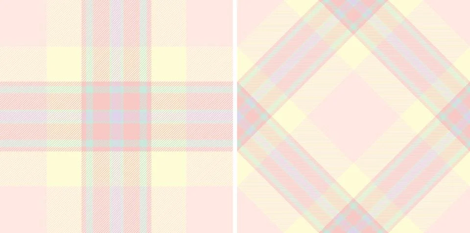 Pastel plaid patterns, perfect for textile design, wallpapers, or branding.   Stock Illustration
