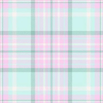 This pastel plaid tartan pattern features soft pink and mint green intersecti Stock Illustration
