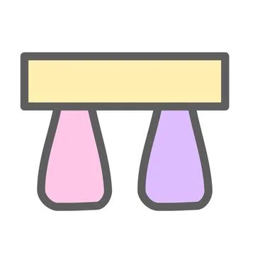 Pastel po table flat Stock Illustration