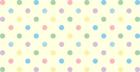 Pastel Polka Dot Pattern with Soft Colored Circles on a Light Background, P.. Stock Illustration