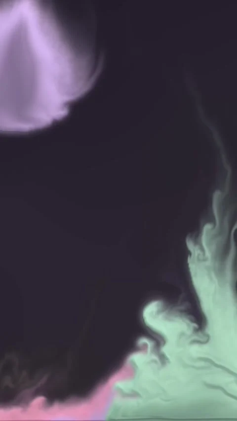 Pastel Powder Clouds Floating on Black Background Loop Stock Footage 345304307