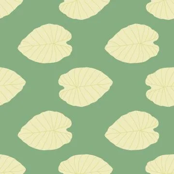 Pastel print with leaves seamless pattern. Outline floral silhouettes in ligh Stock Illustration