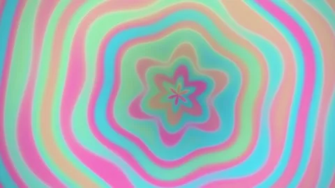 Pastel Psychedelic Flower Waves Seamless Loop Stock Footage 340519990