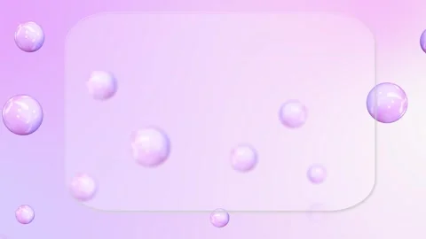 Pastel purple bubble frame soft rounded rectangle, floating glossy spheres, and Stock Footage 340477157