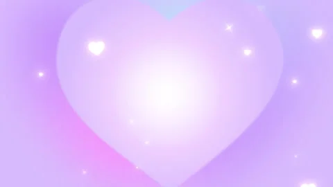 Pastel Purple Glowing Heart Loop Soft Light Bloom Valentine Background Stock Footage 341828826