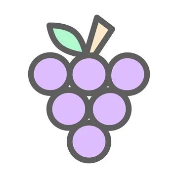 Pastel purple grape flat Stock Illustration