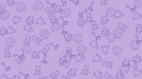 Pastel Purple Sea Shells Pattern Background for Summer. Stock Footage 322982752