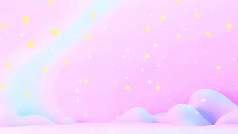 Pastel Rainbow Beam over Candy Clouds: A Whimsical Background for Children - Id Stock Footage 330319258