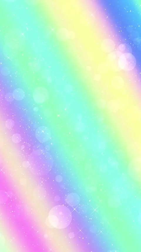 Pastel rainbow bokeh sparkle soft gradients, bright bubbles, glitter stars, and Stock Footage 340564930
