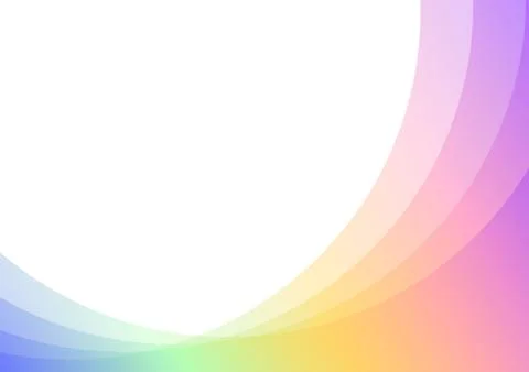 Pastel rainbow curve layer abstract background Stock Illustration