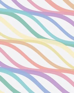 A pastel rainbow diagonal striped pattern fills the frame in soft colors, c.. 스톡 일러스트