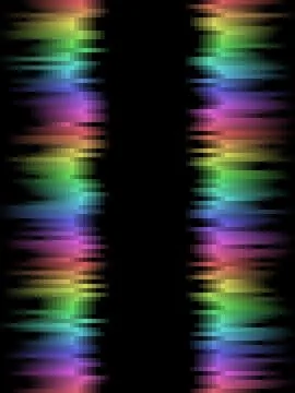 Pastel rainbow stripes gradient with squares mosaic pattern, black background Stock Illustration