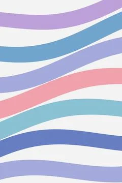 A pastel rainbow stripes pattern in soft purple, blue, and pink, creating a.. Stock Illustration