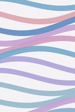 Pastel rainbow wavy stripe pattern with blue, pink, and lavender tones, cre.. Stock Illustration